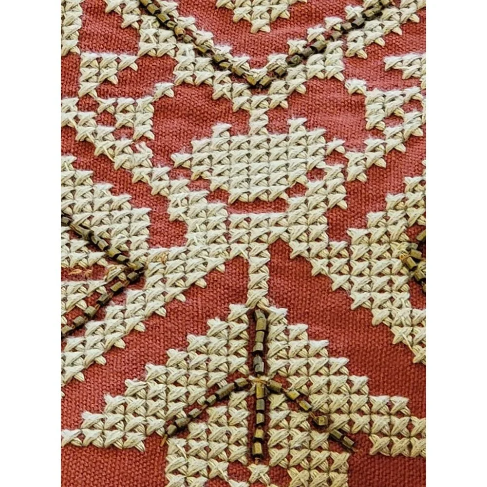 Pottery Barn Red & White Snowflake Pillow Cover Size 24”x 24”